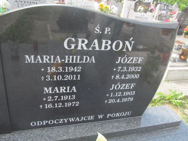 Maria Graboń 1913 Grodziec - Grobonet - Wyszukiwarka osób pochowanych