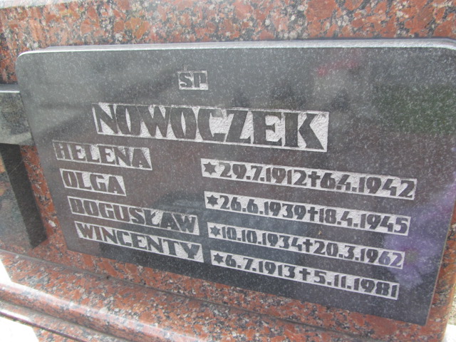 Bogusław Nowoczek 1934 Grodziec - Grobonet - Wyszukiwarka osób pochowanych