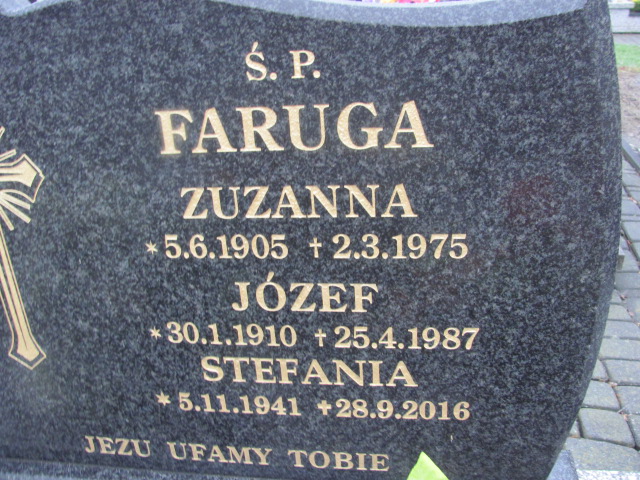 Józef Faruga 1910 Grodziec - Grobonet - Wyszukiwarka osób pochowanych